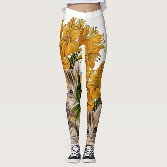 Kittel blommande Leggings (Framsida)