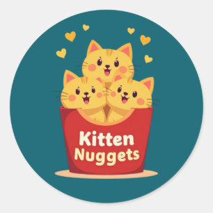 Kittelnuggets – 100% söta, noll kyckling runt klistermärke