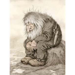 Kittelsen Troll undrar hur gammal han är CC0040 Poster