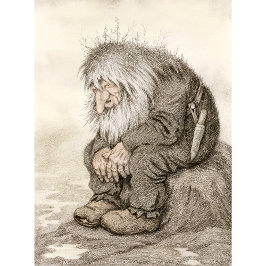 Kittelsen Troll undrar hur gammal han är CC0040 Poster