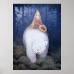 Kittelsen White-Bear Kung Valemon Fairytale XL Poster