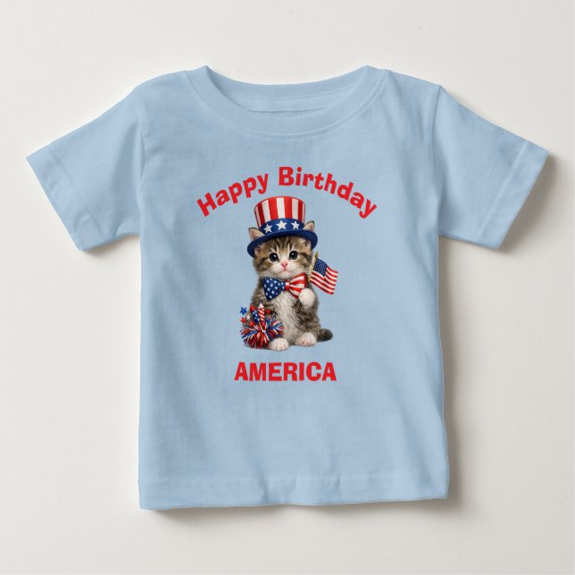 Kitten (1a) Patriotic Kid T-Shirt (Framsida)