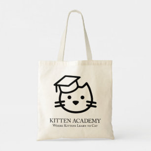 Kitten Academy Plain Logotyp Tote Tygkasse