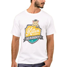 Kitten Academy Vapensköld T-Shirt (Vita)