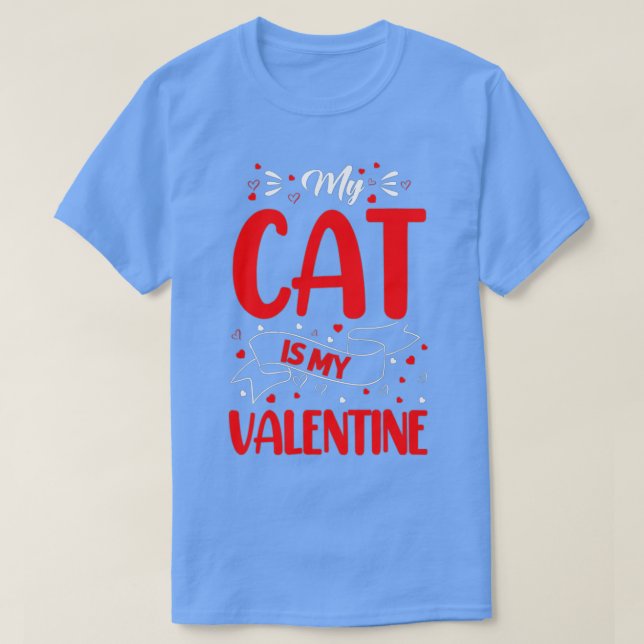 Kitten Älskare Heart min katt är min Valentine T Shirt (Design framsida)