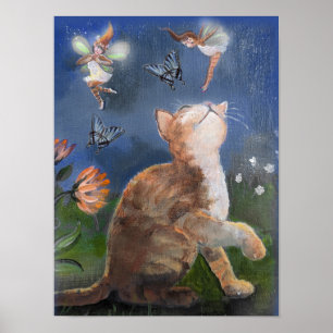 Kitten, Älvor och fjärilar Poster