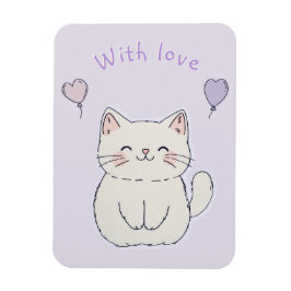  Kitten and hearts, personalized Magnet