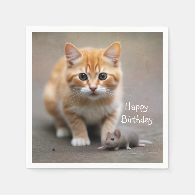 Kitten and Mouse  Pappersservett (Framsidan)