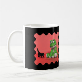 Kitten and plush-frog coffee mug kaffemugg