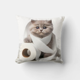 kitten and toilet paper kudde