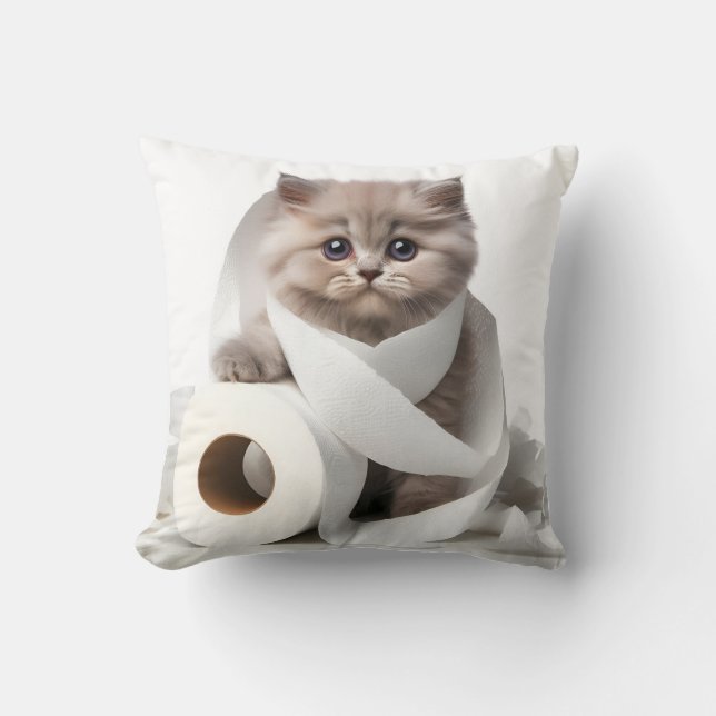 kitten and toilet paper kudde (Framsida)