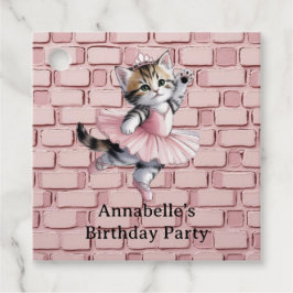 Kitten Ballerina Birthday Party Thank You Gåvor Etiketter