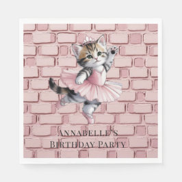 Kitten Ballerina Girl Birthday Party Pappersservett