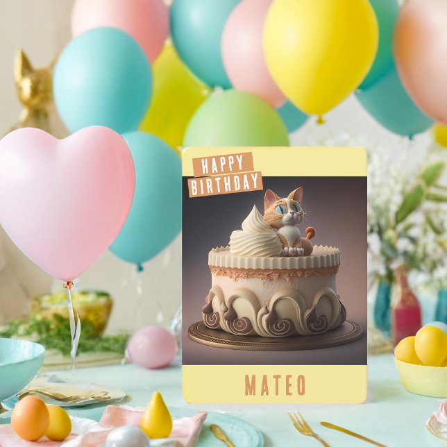 Kitten Birthday Card Julkort (Skapare uppladdad)