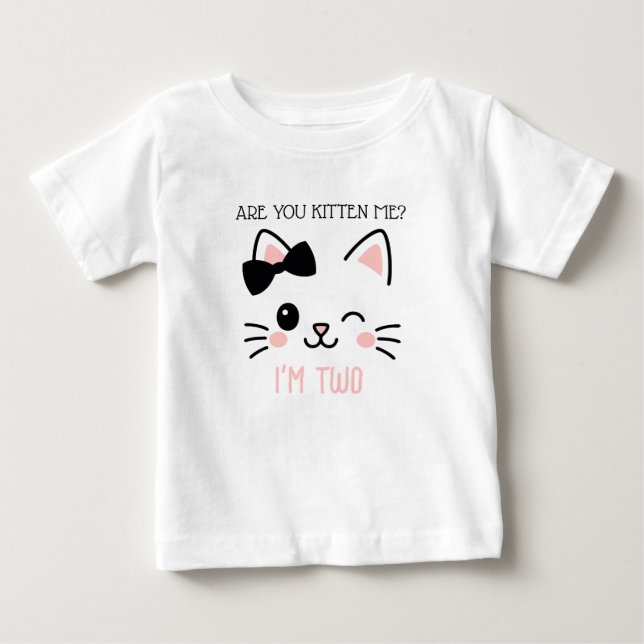 Kitten Birthday Custom T-Shirt Toddler (Framsida)