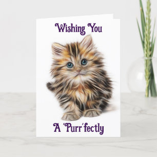 Kitten Birthday-hälsningskort Kort