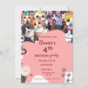 Kitten Birthday-inbjudan Inbjudningar