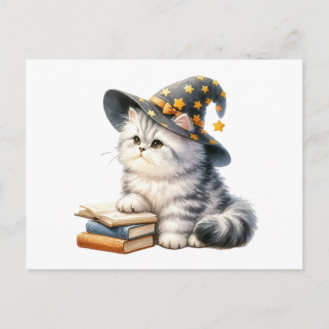 Kitten Bok Cat Witch Hej Kärlek tänker på dig Vykort (Framsida)