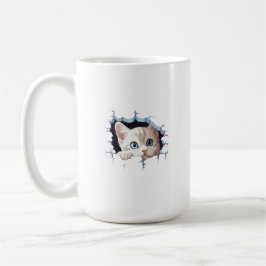 Kitten Breaking through coffee Mugg Kopp