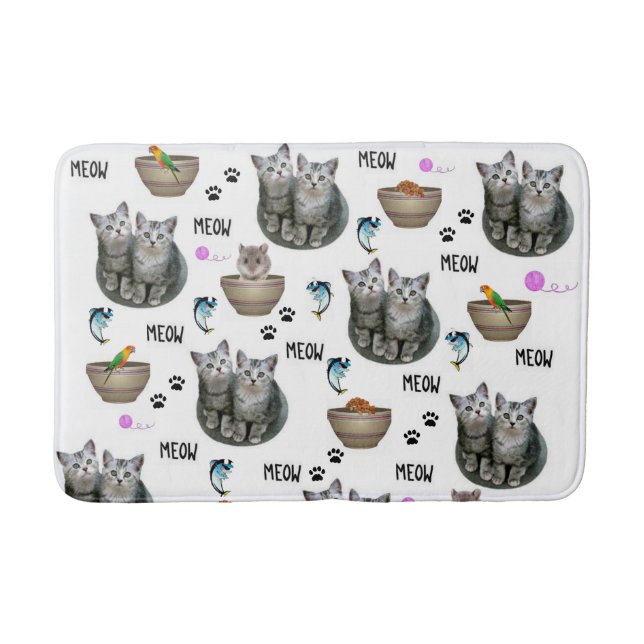 Kitten Cat Meow Bathroom Bath Mat Badrumsmatta (Framsidan)