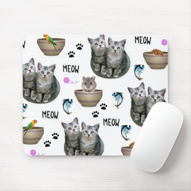 Kitten Cat Meow Mouse Pad! Musmatta (Med mus)