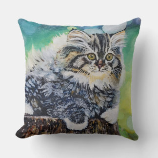 Kitten Cat Painting Dekorativ kudde