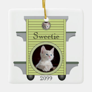 Kitten Cat Upload Photo Cat House Ram Julgransprydnad Keramik