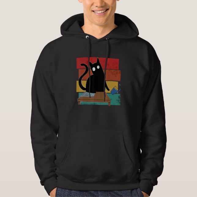 Kitten Cheeky Black Cat Hoodie (Framsida)