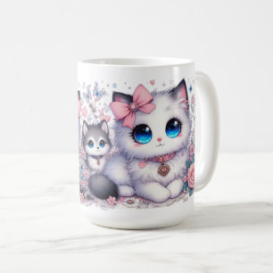 Kitten Cuteness Overload: Sparkling Eyed Cat & hun Kaffemugg