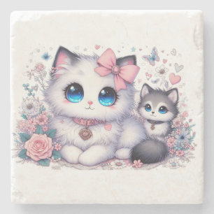 Kitten Cuteness Overload: Sparkling Eyed Cat & hun Stenunderlägg