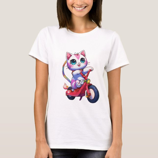 Kitten Cycling T-Shirt (Framsida)