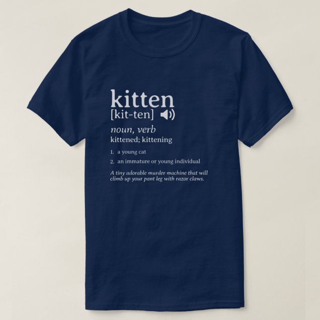 Kitten Definition Dictionary T-Shirt (Design framsida)