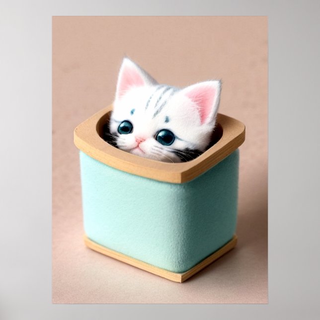 Kitten Delight: Snuggle Bowl Moment Captured Poster (Framsidan)