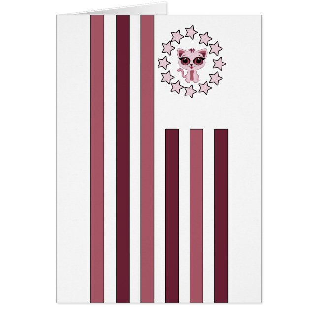 Kitten - Flagga Hälsningskort (Framsidan)