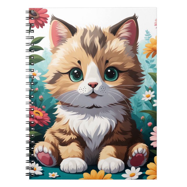 Kitten & Flowers Anteckningsbok (Framsidan)