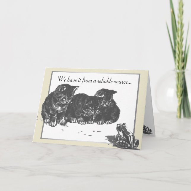 Kitten Frog Birthday Kort (Framsida)