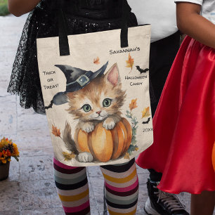 Kitten Halloween Candy Tygkasse
