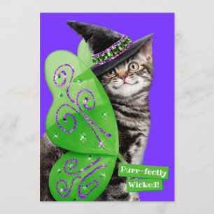 Kitten Häxa Älva Inbjudningar