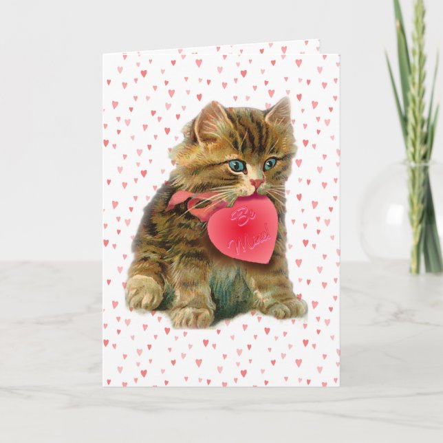 KITTEN & HEARTS av SHARON SHARPE Helgkort (Framsida)