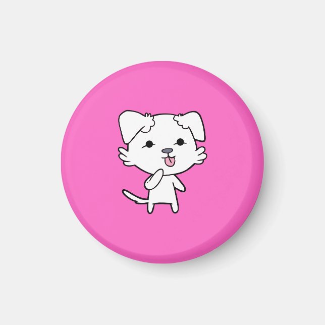 Kitten Hund Magnet - Rosa (Framsidan)