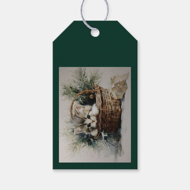 Kitten i Basket Presentetikett (Framsidan)