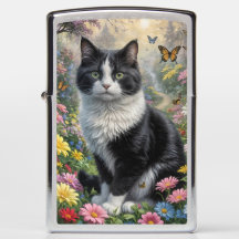Kitten i blomsterträdgården
