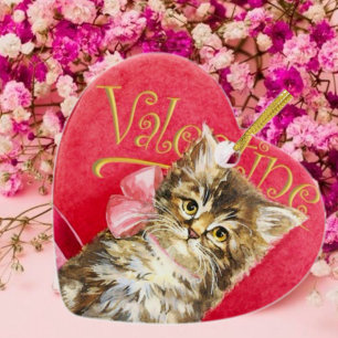 Kitten i Candy Box Julgransprydnad Keramik