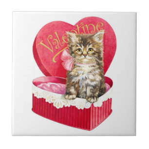 Kitten i Candy Box Kakelplatta