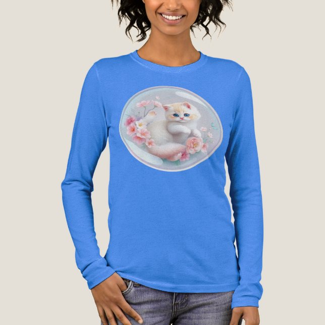 Kitten i en bubbla Women's Tri-blend Shirt T (Framsida)