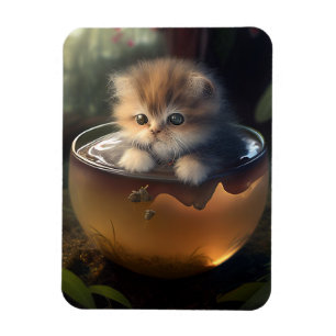 Kitten i en orange tekopp Flexible Magnet