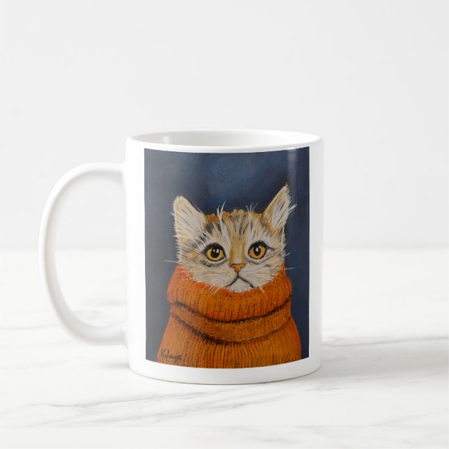 Kitten i en sötare - kaffe Mugg för Cat Lovers (Vänster)