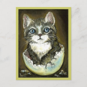 Kitten i ett äggskal vykort