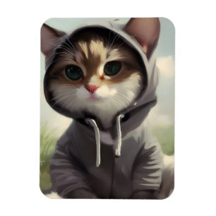 Kitten i Hoodie Magnet