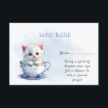 Kitten i Kopp Blåa blommor Baby Shower Tilläggskort<br><div class="desc">Vackert Kitten i Kopp Blåa blommor babyskabinett</div>